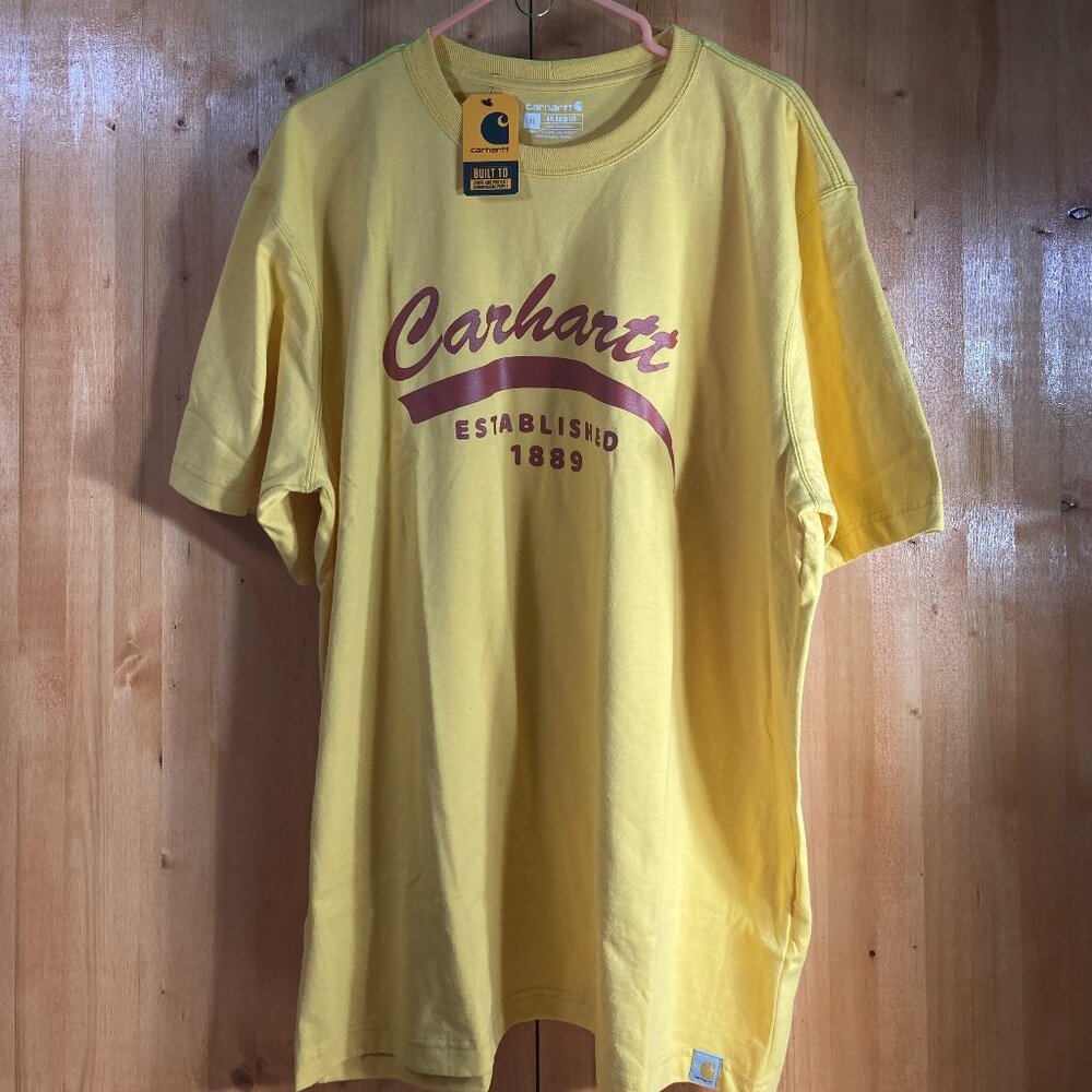 NEW! CARHARTT TK5714 XL Men's Short Sleeve Relaxed Fit T-Shirt Tee Shirt Yellow